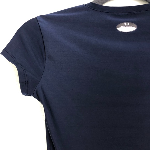 Under Armour Heat Gear Navy Blue Fitted Top Small - Picture 11 of 14